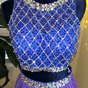 Stunning Blue and Purple Beaded Crop Top
